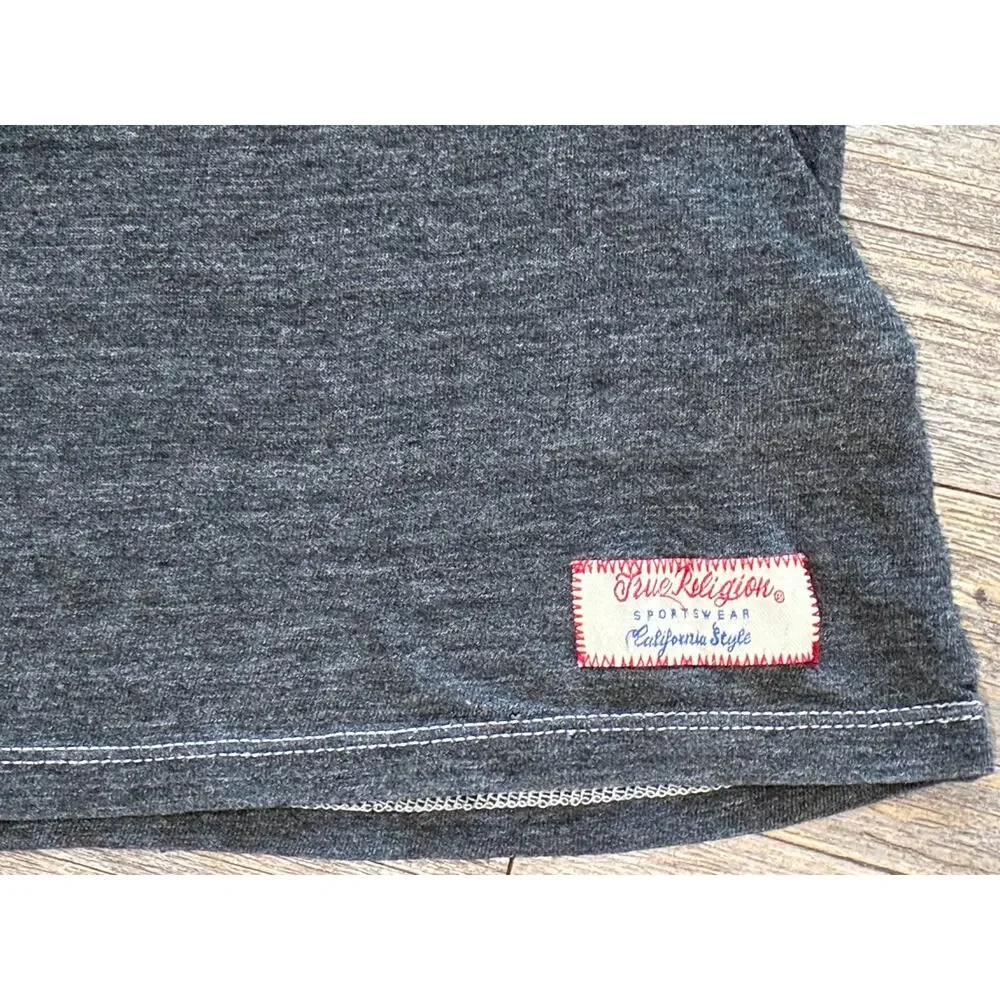 VTG Y2K True Religion Mens XL Grey White T-shirt Made in USA Buddha Brand Soft